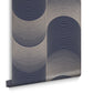 115065 - Eclipse Wallpaper - Navy Pale Gold - Graham & Brown