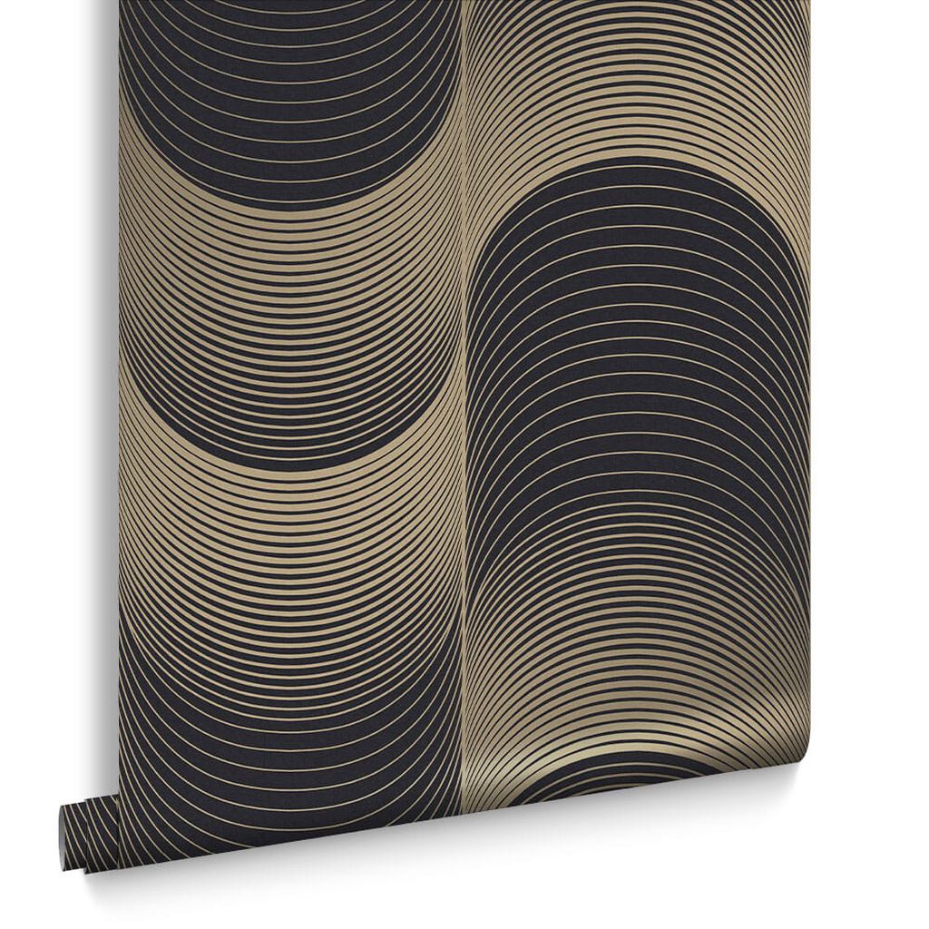 115066 - Eclipse Wallpaper - Black & Gold - Graham & Brown