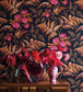 Rose Wallpaper - Rose & Burnt Orange on Black - 115/10029