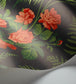 Rose Wallpaper - Red & Leaf Green on Charcoal - 115/10030