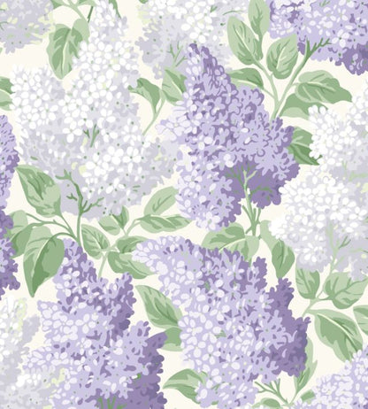 Lilac Wallpaper - Lilac & Heath Grey on White - 115/1004