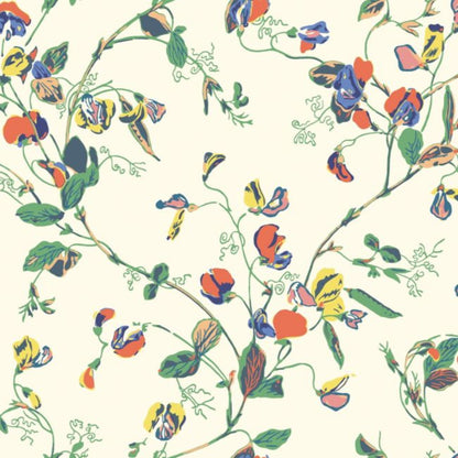 Sweet Pea Wallpaper - Autumnal Multi on Cream - 115/11032