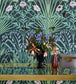 Bluebell Wallpaper - Sage, Mint & Lilac on Dark Viridian - 115/3009
