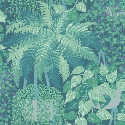 Fern Wallpaper - Dark Viridian & Teal - 115/7022