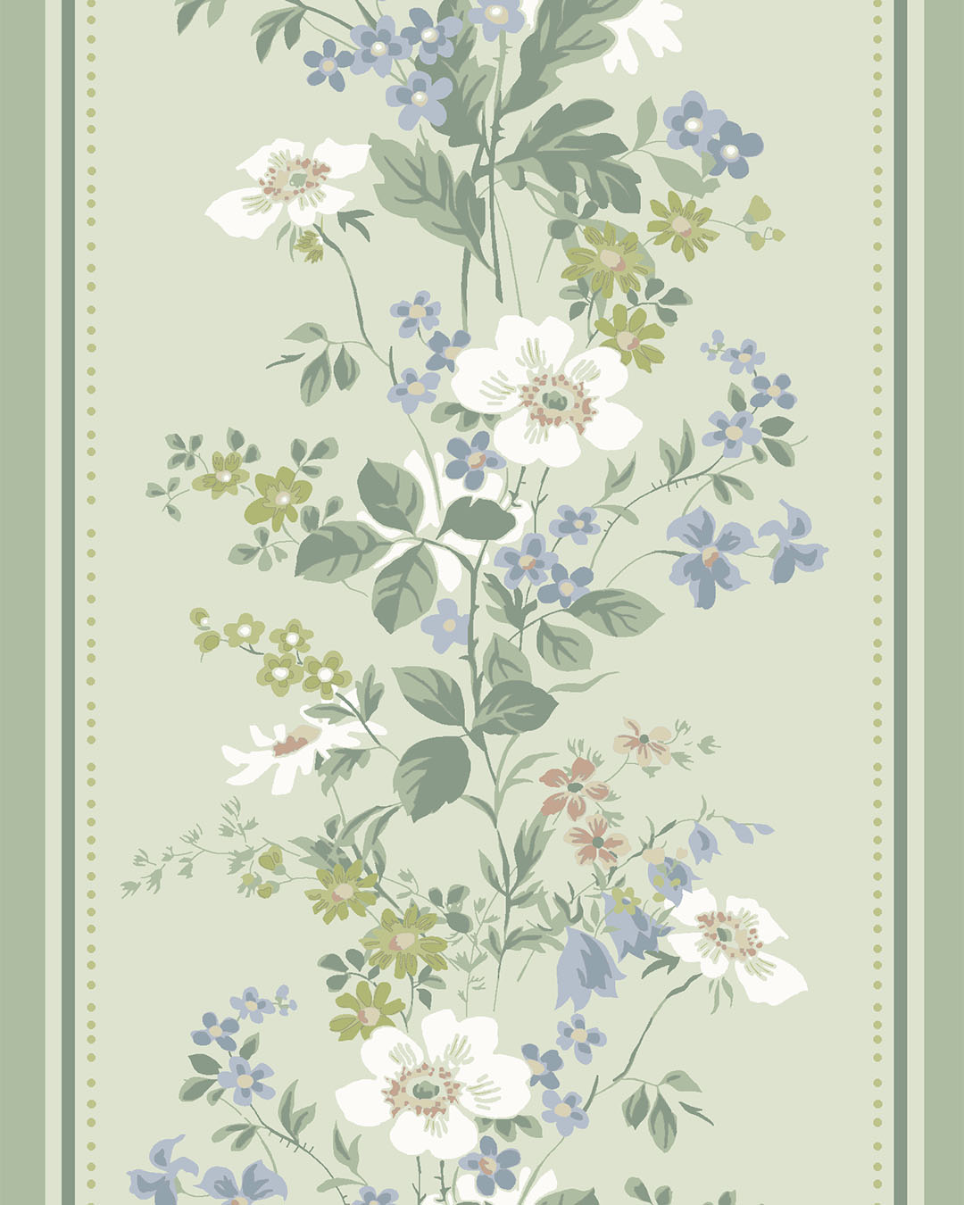 116040 - Olivia Bard Wallpaper - Green - Midbec
