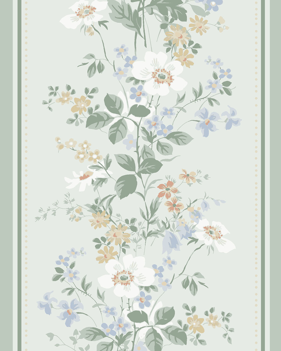 116041 - Olivia Bard Wallpaper - Light Green - Midbec