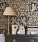 Boscobel Oak Wallpaper - Metallic Antique Gold on Black - 116/10036