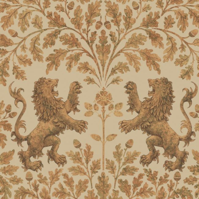 Boscobel Oak Wallpaper - Metallic Gold on Oat - 116/10037