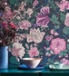 Midsummer Bloom Wallpaper - Mulberry, Purple & Teal on Ink - 116/4015