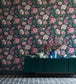 Midsummer Bloom Wallpaper - Mulberry, Purple & Teal on Ink - 116/4015