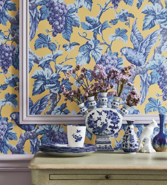 Woodvale Orchard Wallpaper - Rose, Hyacinth & Forest on Parchment - 116/5018