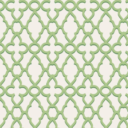 Treillage Wallpaper - Leaf Green on Chalk - 116/6022
