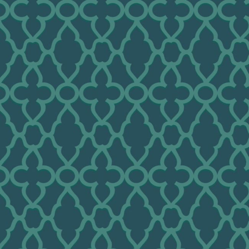 Treillage Wallpaper - Viridian on Ink - 116/6023