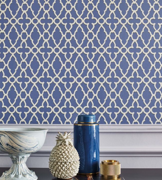 Treillage Wallpaper - Metallic Bronze on Charcoal - 116/6025