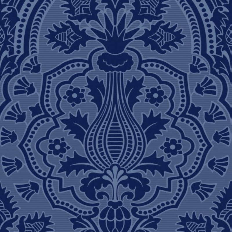 Pugin Palace Flock Wallpaper - Dark Hyacinth - 116/9033