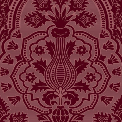 Pugin Palace Flock Wallpaper - Claret - 116/9034