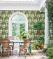 Orange Blossom Wallpaper - Orange & Spring Green on Black - 117/1003
