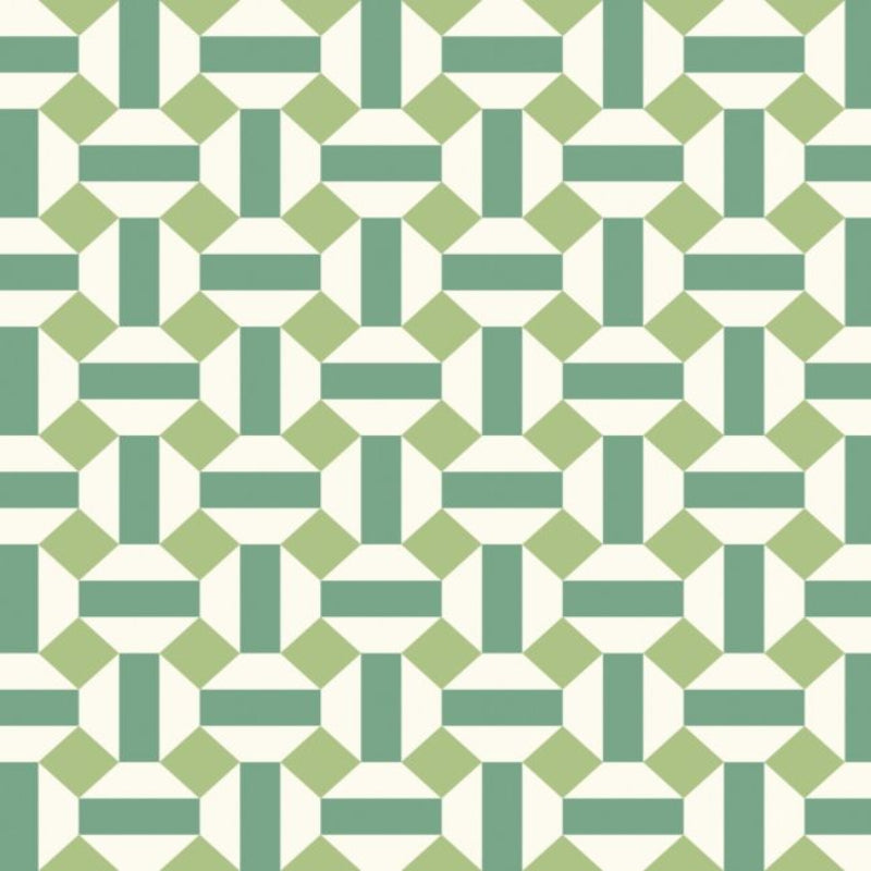 Alicatado Wallpaper - Leaf Greens on Chalk - 117/12038