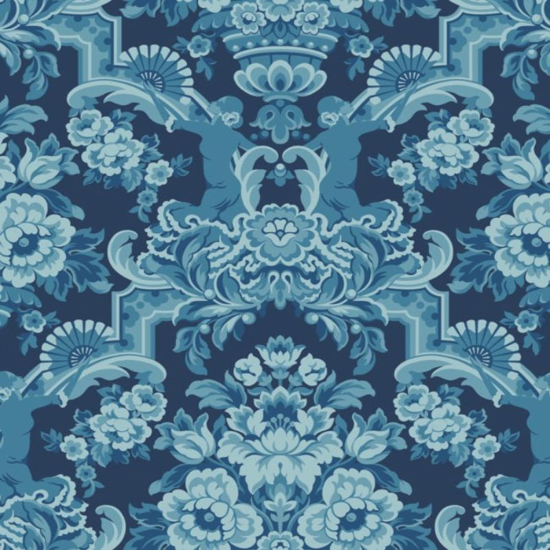 Lola Wallpaper - China Blue on Midnight - 117/13041