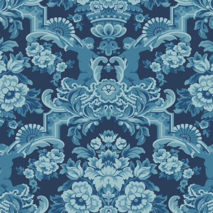 Lola Wallpaper - China Blue on Midnight - 117/13041