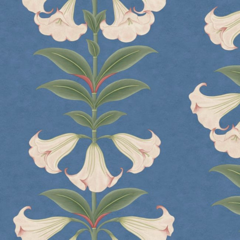 Angels Trumpet Wallpaper - Ballet Slipper & Sage on Cerulean Sky - 117/3008