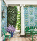 Triana Wallpaper - Teal & Dark Teal on Denim - 117/5014