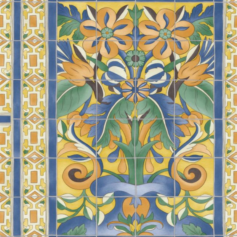 Triana Wallpaper - Marigold & Hyacinth on Canary Yellow - 117/5015
