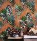 Talavera Wallpaper - Fuchsia & Forest Greens on Cerulean Sky - 117/9026
