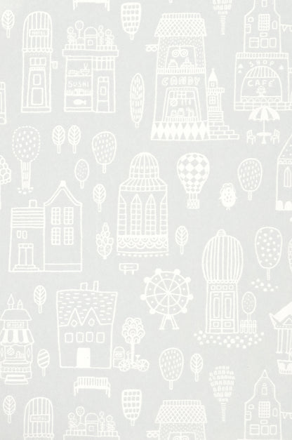 Small Town Gray Wallpaper - Majvillan