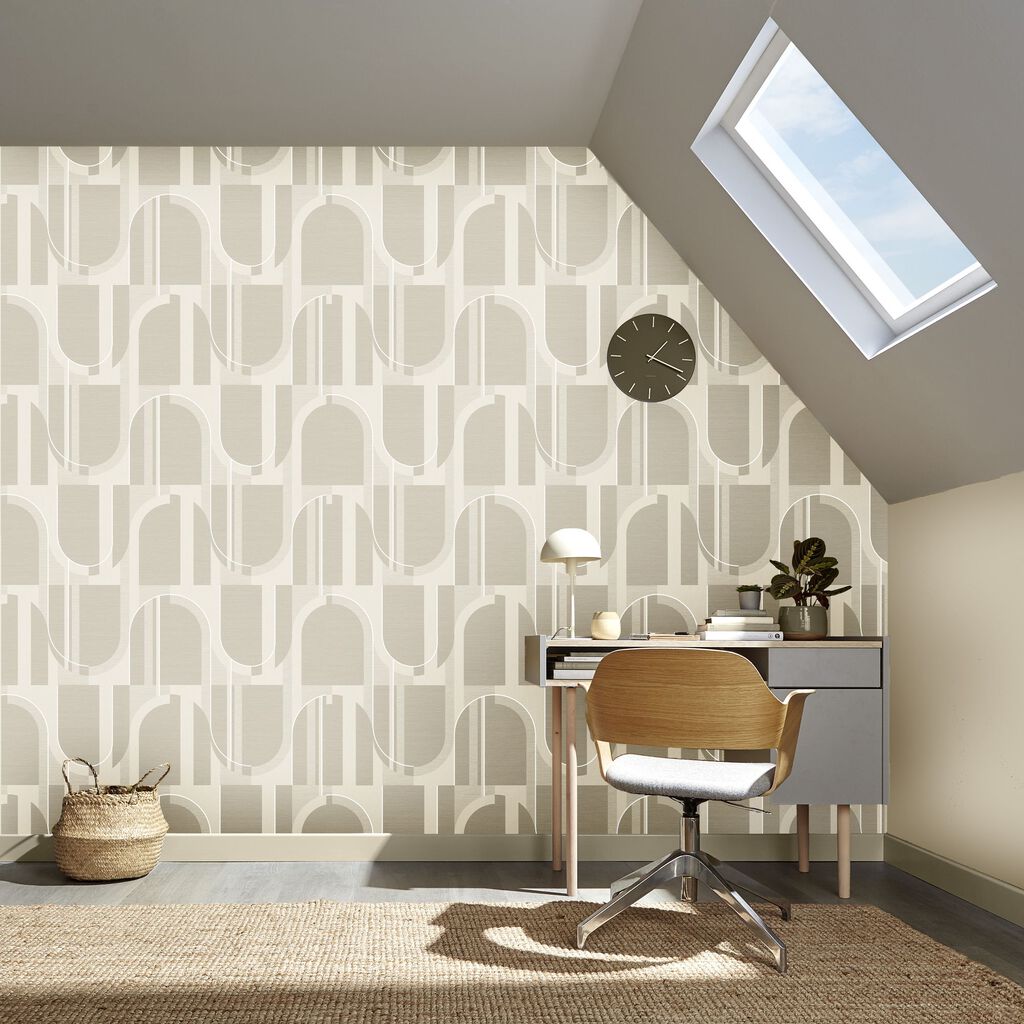 118013 - Marcia Wallpaper - Taupe - Graham & Brown