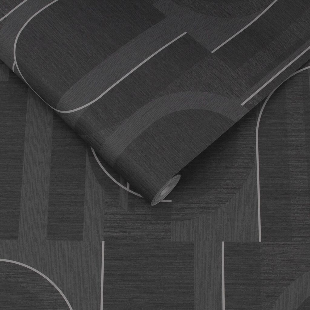 118014 - Marcia Wallpaper - Black - Graham & Brown
