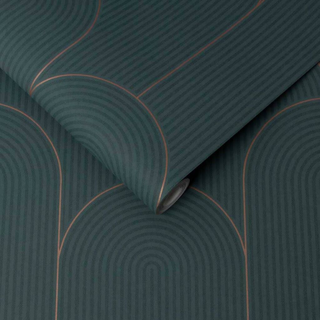 118019 - Lancet Wallpaper - Green Gold - Graham & Brown
