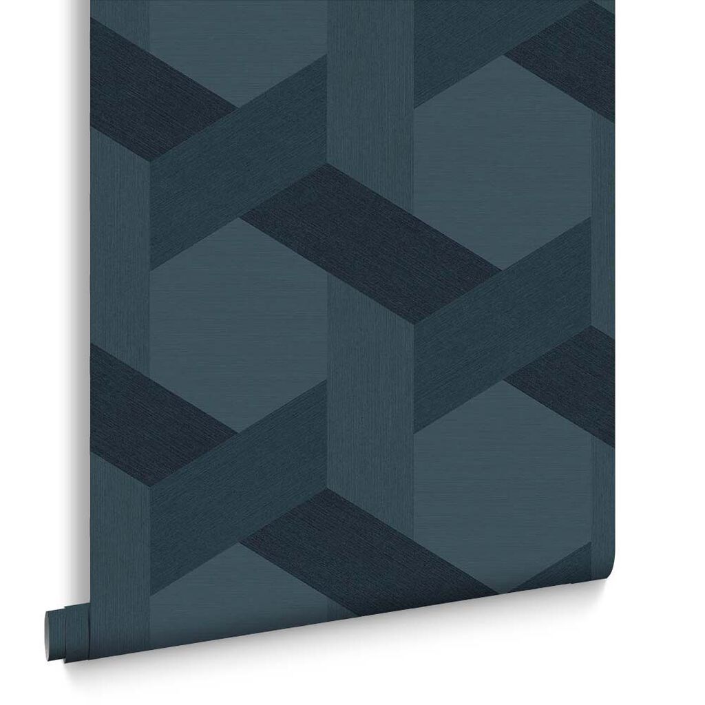 118025 - Fractal Wallpaper - Navy - Graham & Brown