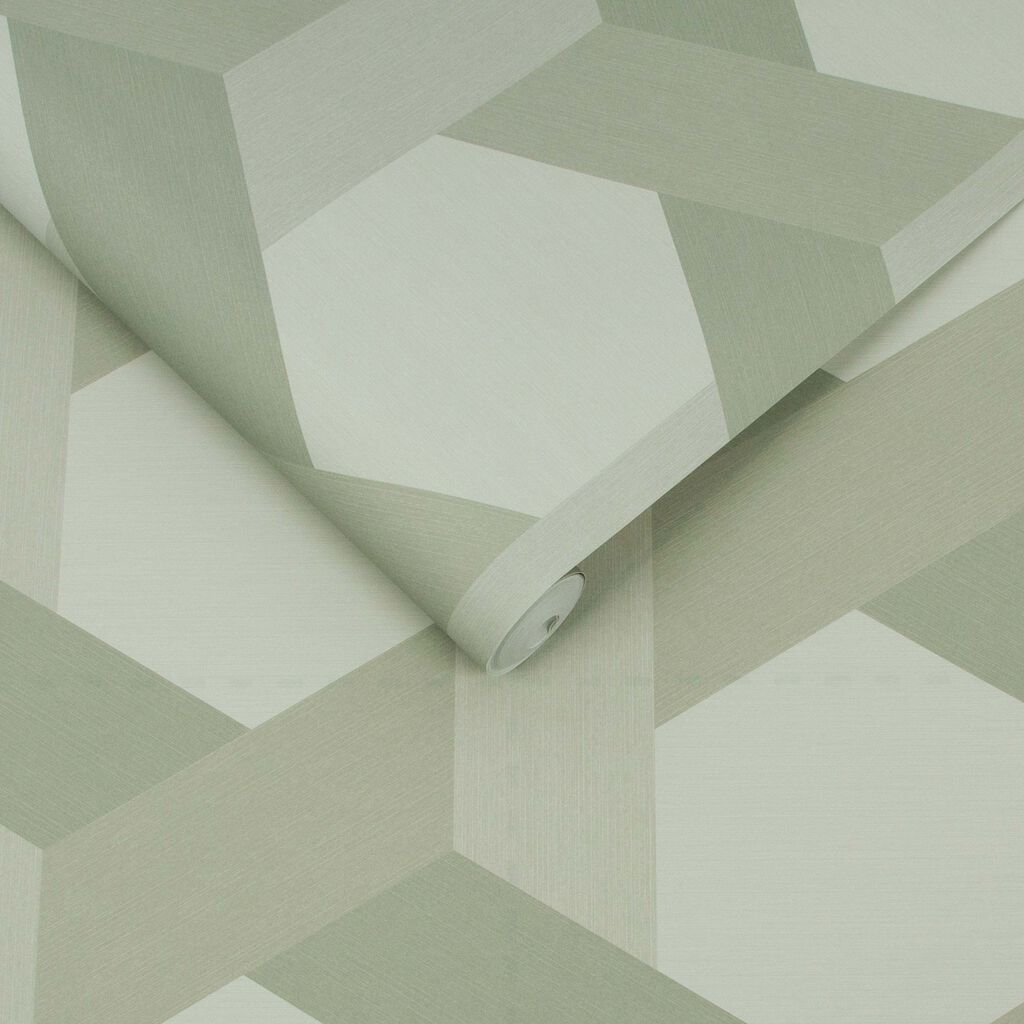 118026 - Fractal Wallpaper - Sage - Graham & Brown