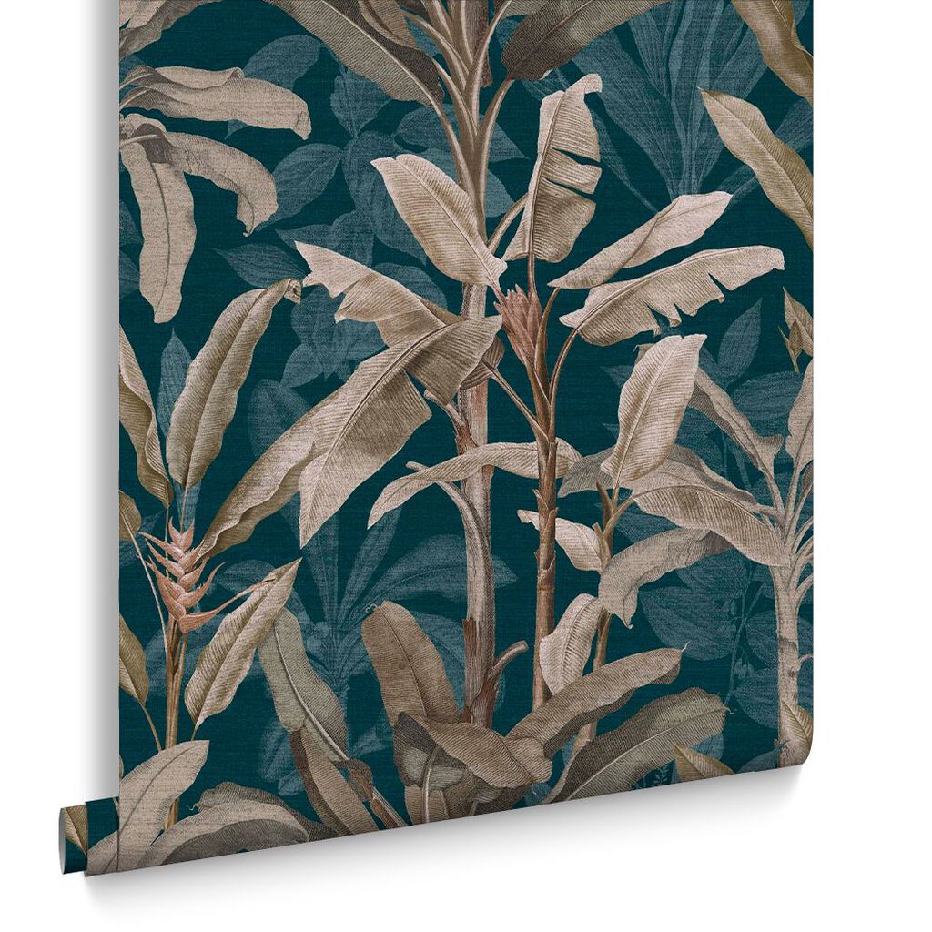 118030 - Borneo Wallpaper - Teal - Graham & Brown