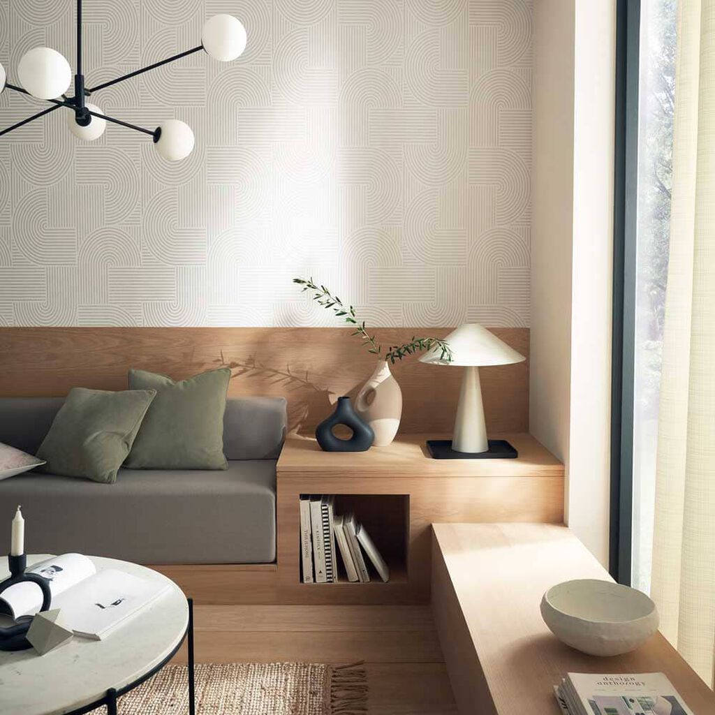 118042 - Centra Wallpaper - White - Graham & Brown