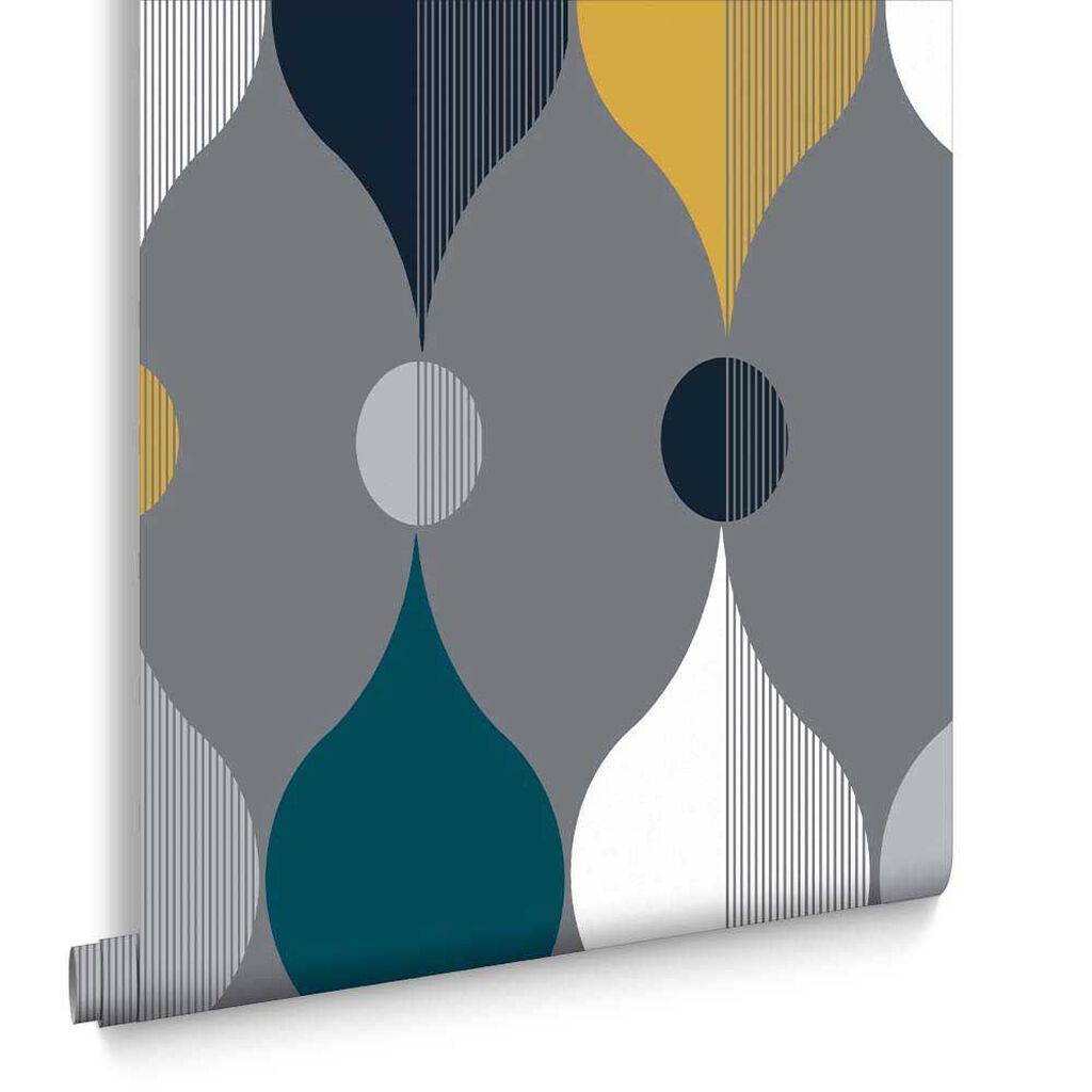 118046 - Coronation Craze Wallpaper - Slate - Graham & Brown