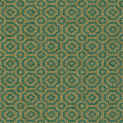 Queens Quarter Wallpaper - Emerald on Metallic Antique Gold - 118/10021