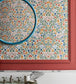 Court Embroidery Wallpaper - Yellow, Rose & Hyacinth Blue on Charcoal - 118/13030