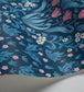 Tudor Garden Wallpaper - Fuchsia & Cerulean Blue on Midnight - 118/2004