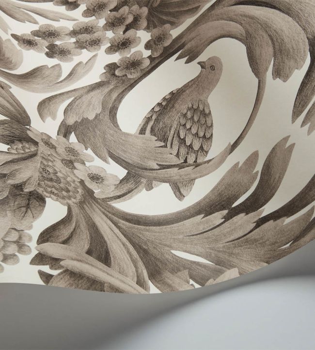 Gibbons Carving Wallpaper - Soot on Stone - 118/9020