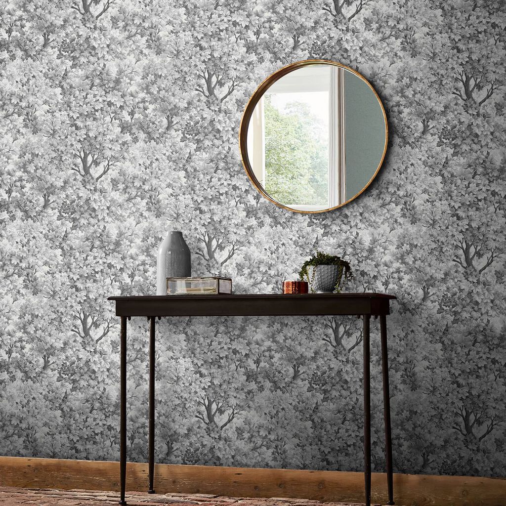 119661 - Coppice Wallpaper - Mono - Graham & Brown