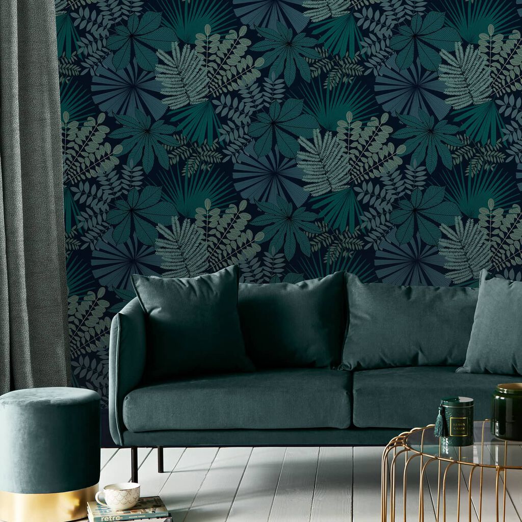 119667 - Bohemia Wallpaper - Teal - Graham & Brown