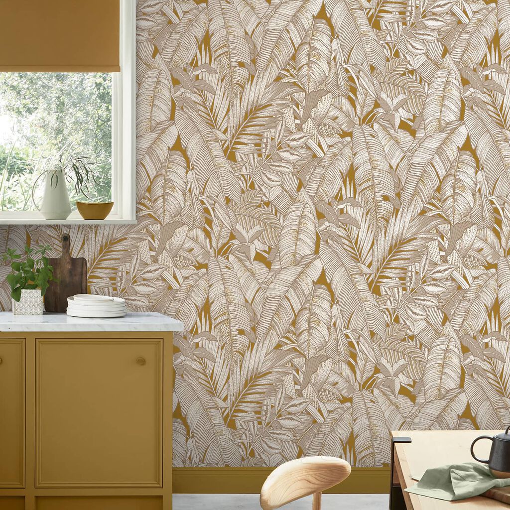 119672 - Paradys Wallpaper - Turmeric - Graham & Brown