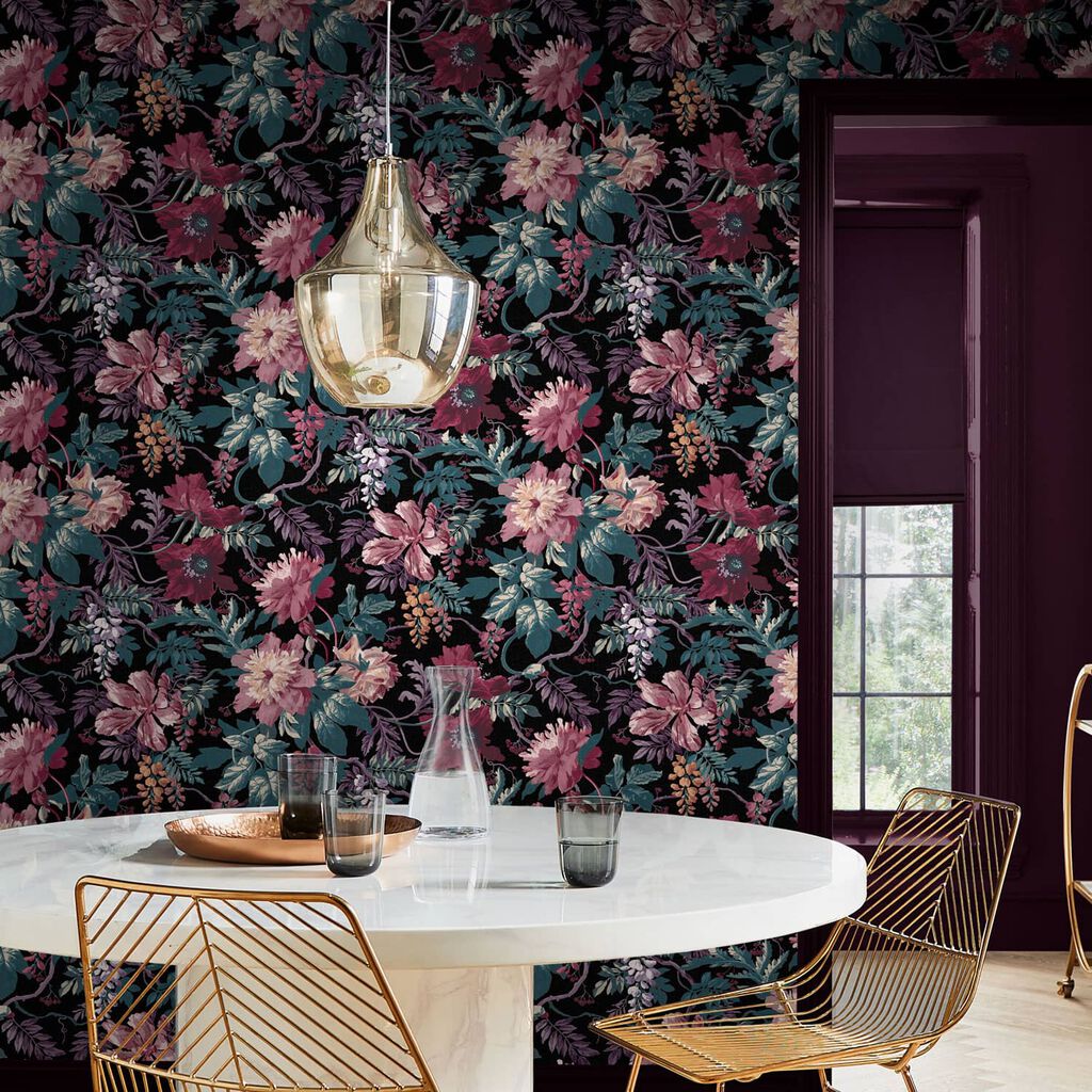 119675 - Florenzia Wallpaper - Nightshade - Graham & Brown