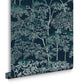 119681 - Idyll Tree Wallpaper - Navy - Graham & Brown