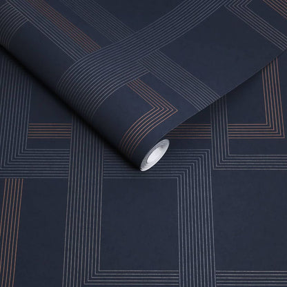 119682 - Entwine Wallpaper - Navy - Graham & Brown