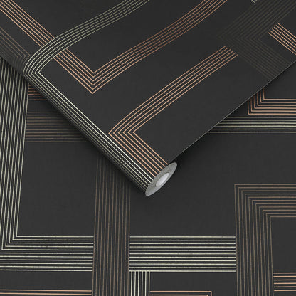 119683 - Entwine Wallpaper - Charcoal - Graham & Brown