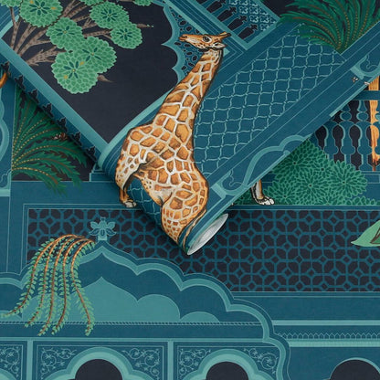 119686 - Animahal Wallpaper - Navy - Graham & Brown