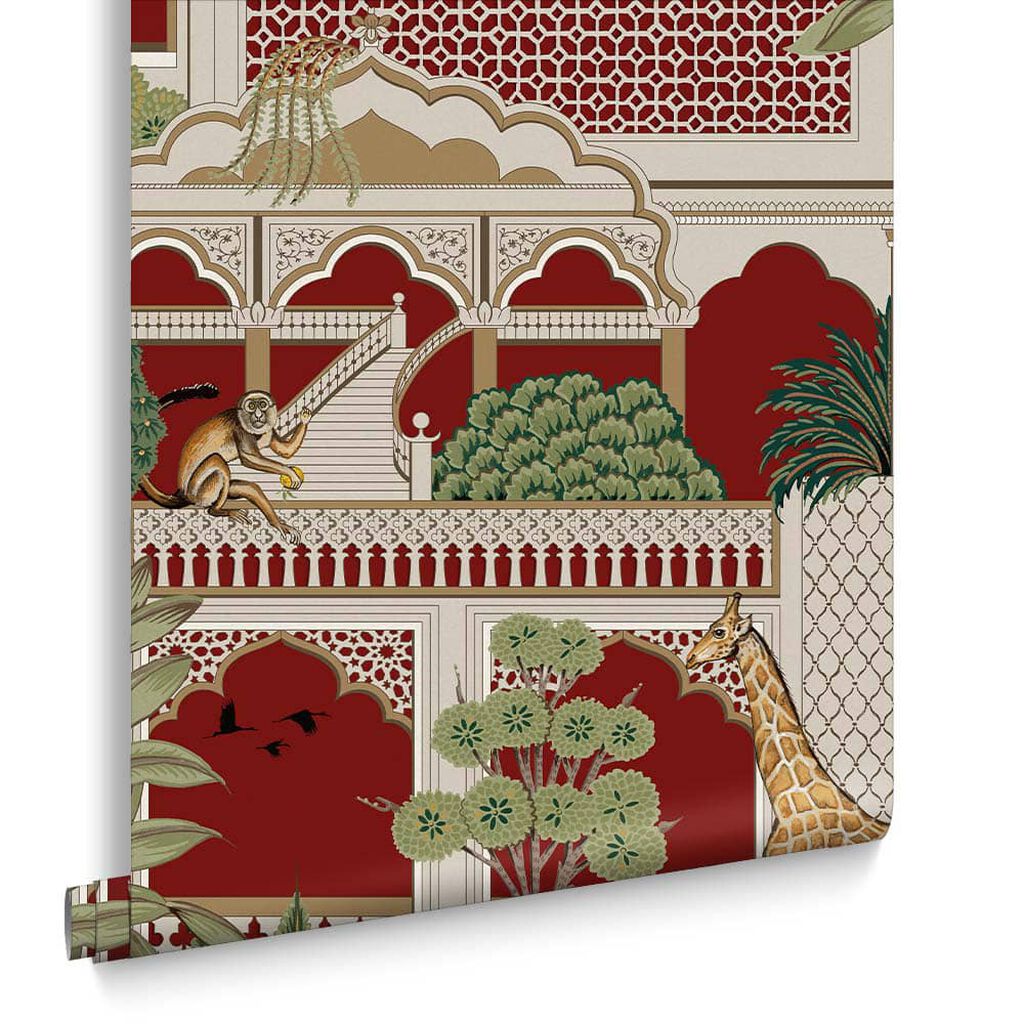 119687 - Animahal Wallpaper - Alizarin - Graham & Brown